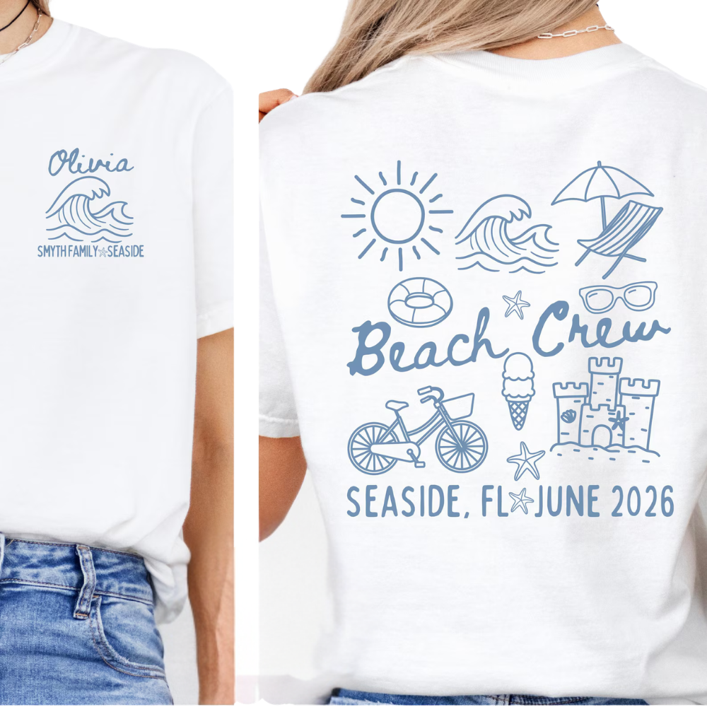 Personalized Beach Trip Family Matching T Shirt, Custom Beach Vacation Family Shirts ET1318