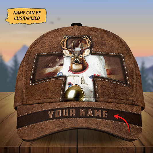 Lasfour 3D All Over Print Baseball Cap Personalized Name Deer Cap CA0459