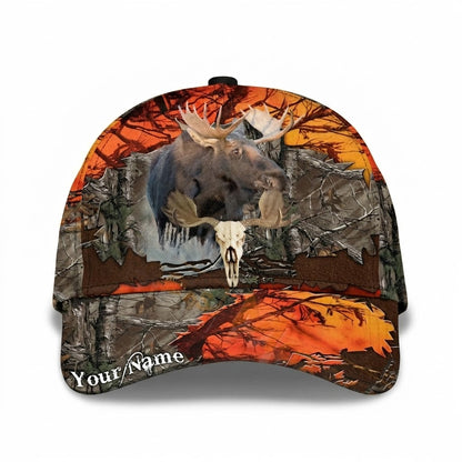 Custom Moose Hunting Camouflage Baseball Cap, Custom Moose Hunter Cap Hat CP0764