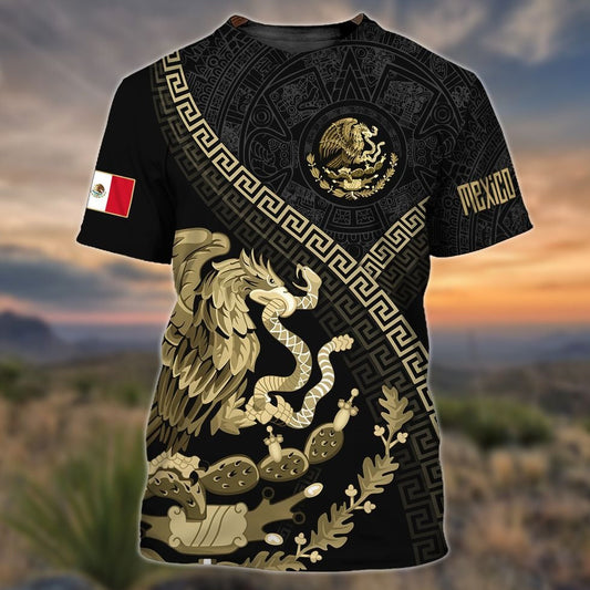 Mexicano 3D T Shirt, Eagle Bit Snake Mexican Shirts, Mexican Shirt For Friends, New Mexico Shirts TO0781