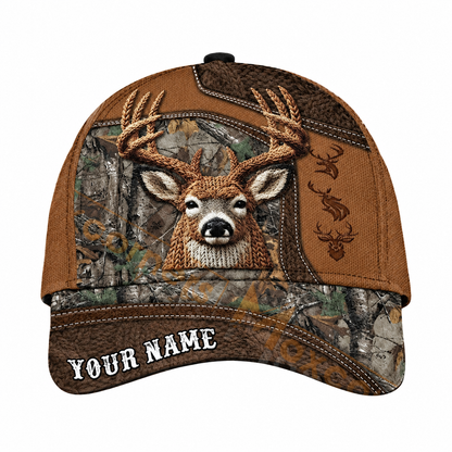 Deer Hunting Custom Faux Embroidered Baseball Cap 3D Printed, Custom Hunting Lover Hat CP0767