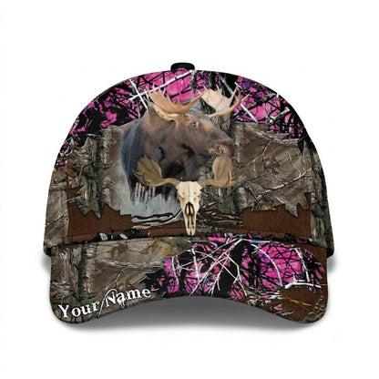 Custom Moose Hunting Camouflage Baseball Cap, Custom Moose Hunter Cap Hat CP0764