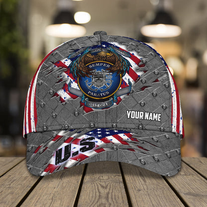 3D Classic Cap Coast Guard Personalized Name Cap Lasfour CA1486
