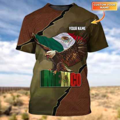 Personalized With Name 3D Mexico Pride Shirts, Mexico Shirt Womens, Mexico Men's Shirt TO0773