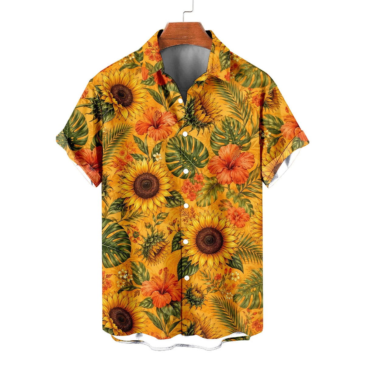 Sunflower Yellow Hawaiian Shirt For Men Women, Sunflower Floral Hawaiian Shirt HE0896