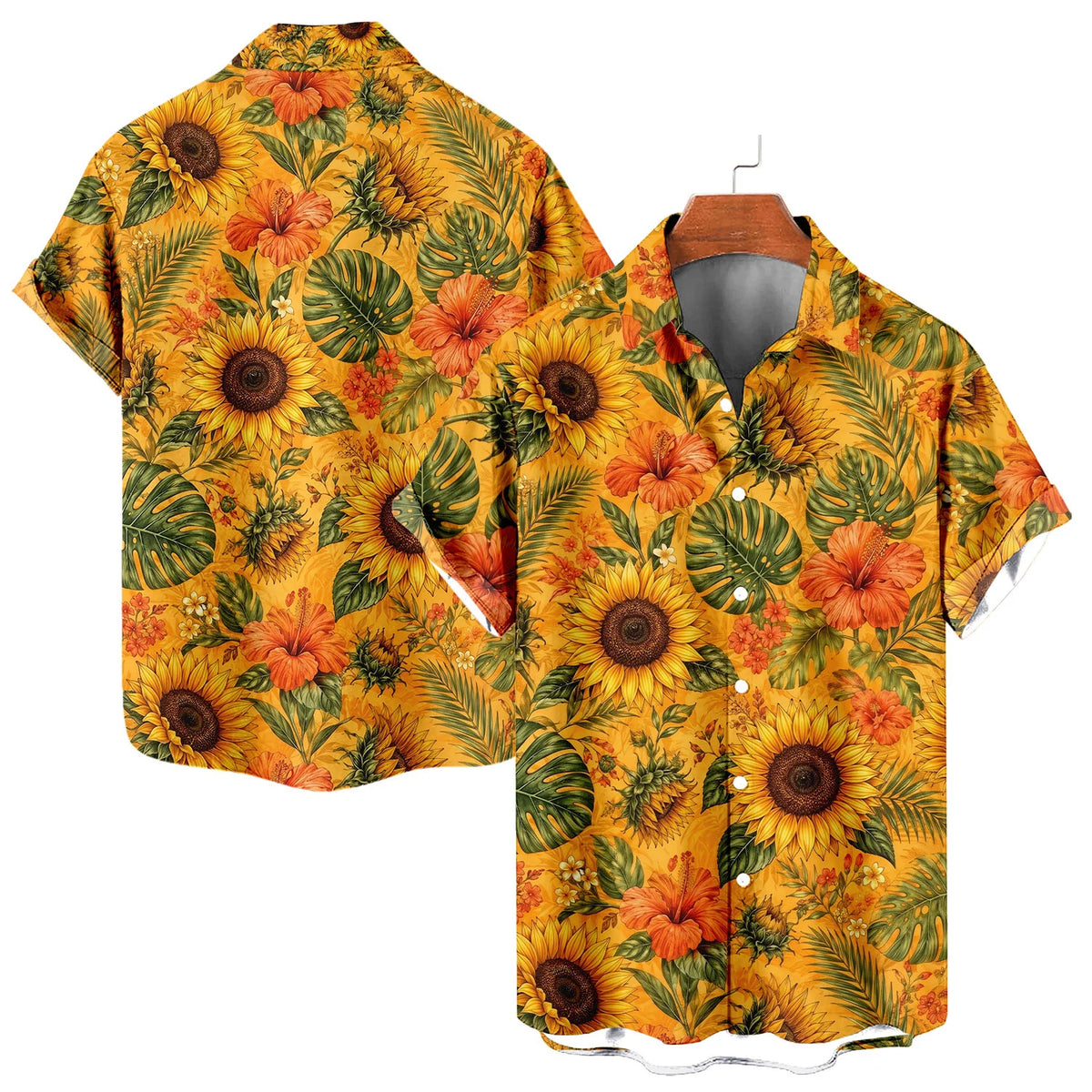 Sunflower Yellow Hawaiian Shirt For Men Women, Sunflower Floral Hawaiian Shirt HE0896