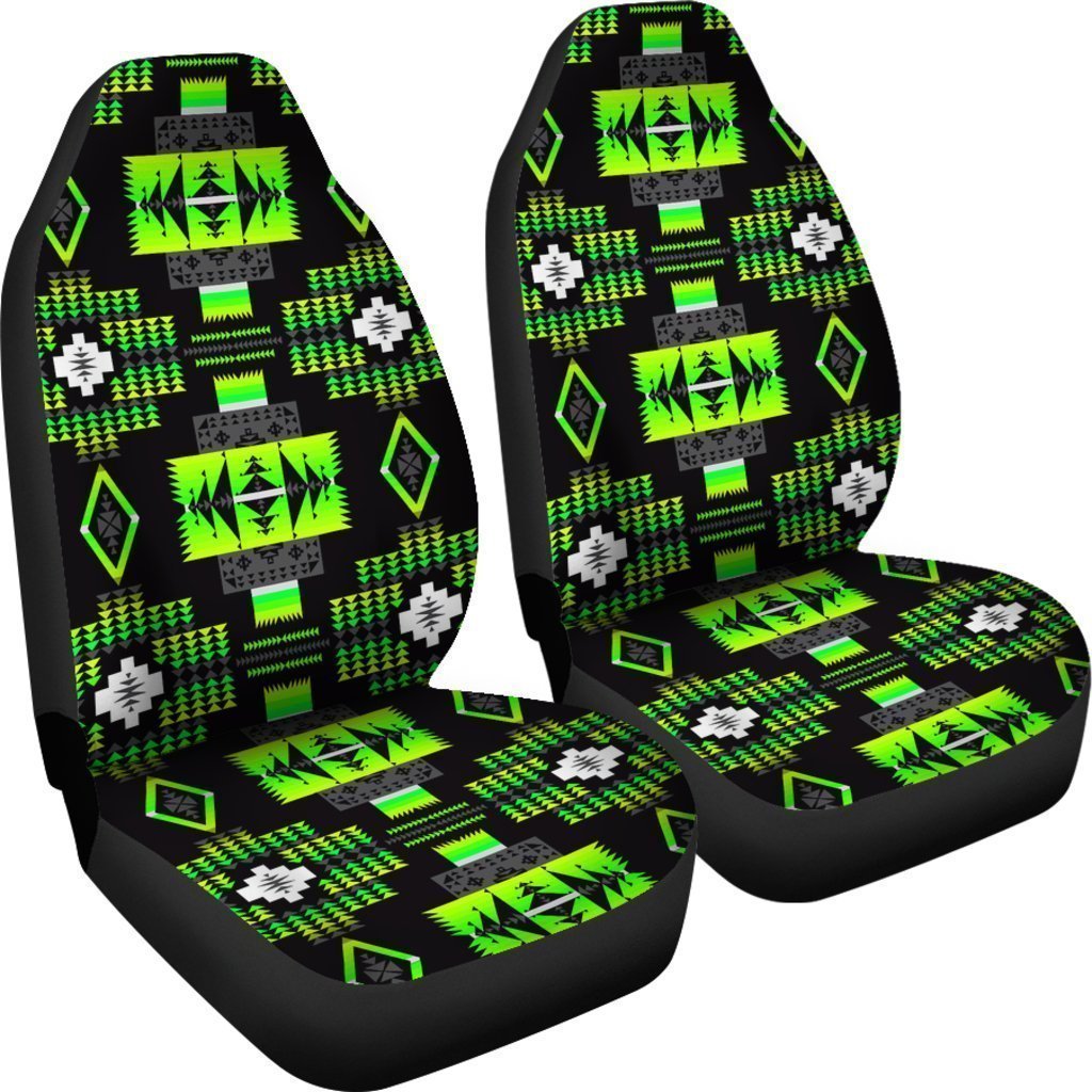 Green And Black Native Tribal Universal Fit Car Seat Covers SO0322