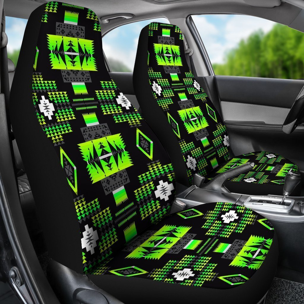 Green And Black Native Tribal Universal Fit Car Seat Covers SO0322