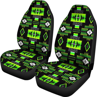 Green And Black Native Tribal Universal Fit Car Seat Covers SO0322
