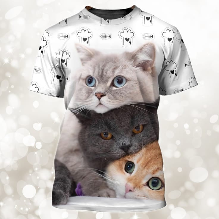 3D All Over Print Love Cat Shirt, Unisex Cat Tshirt, Faith Hope Love Cat Shirt TO0688