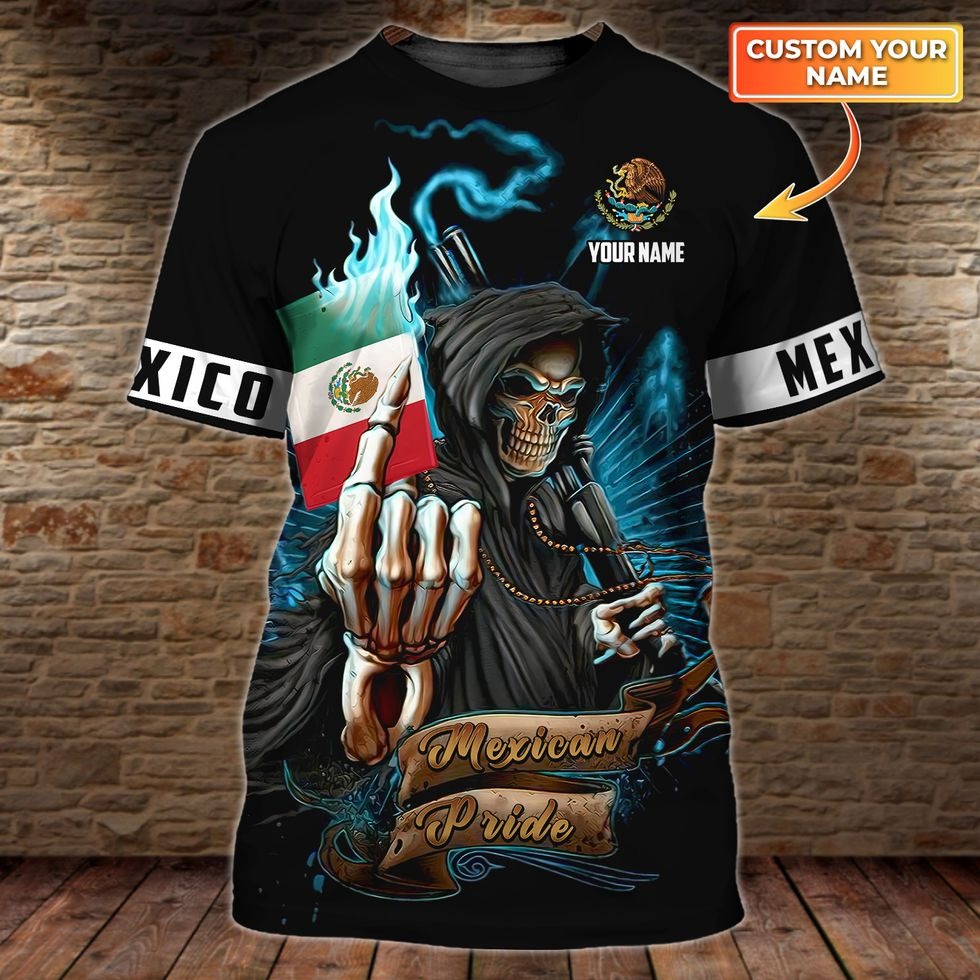 Customized 3D All Over Printed Mexican Pride T Shirt, Skull Mexican Shirt, New Mexico Shirt, Mexican Shirts TO0770