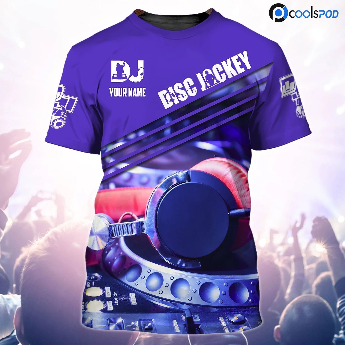 Personalized 3D All Over Print Purple Shirt DJ Design, Best Gift For DJ Son, DI Men Gift, DJ Shirt TO2608
