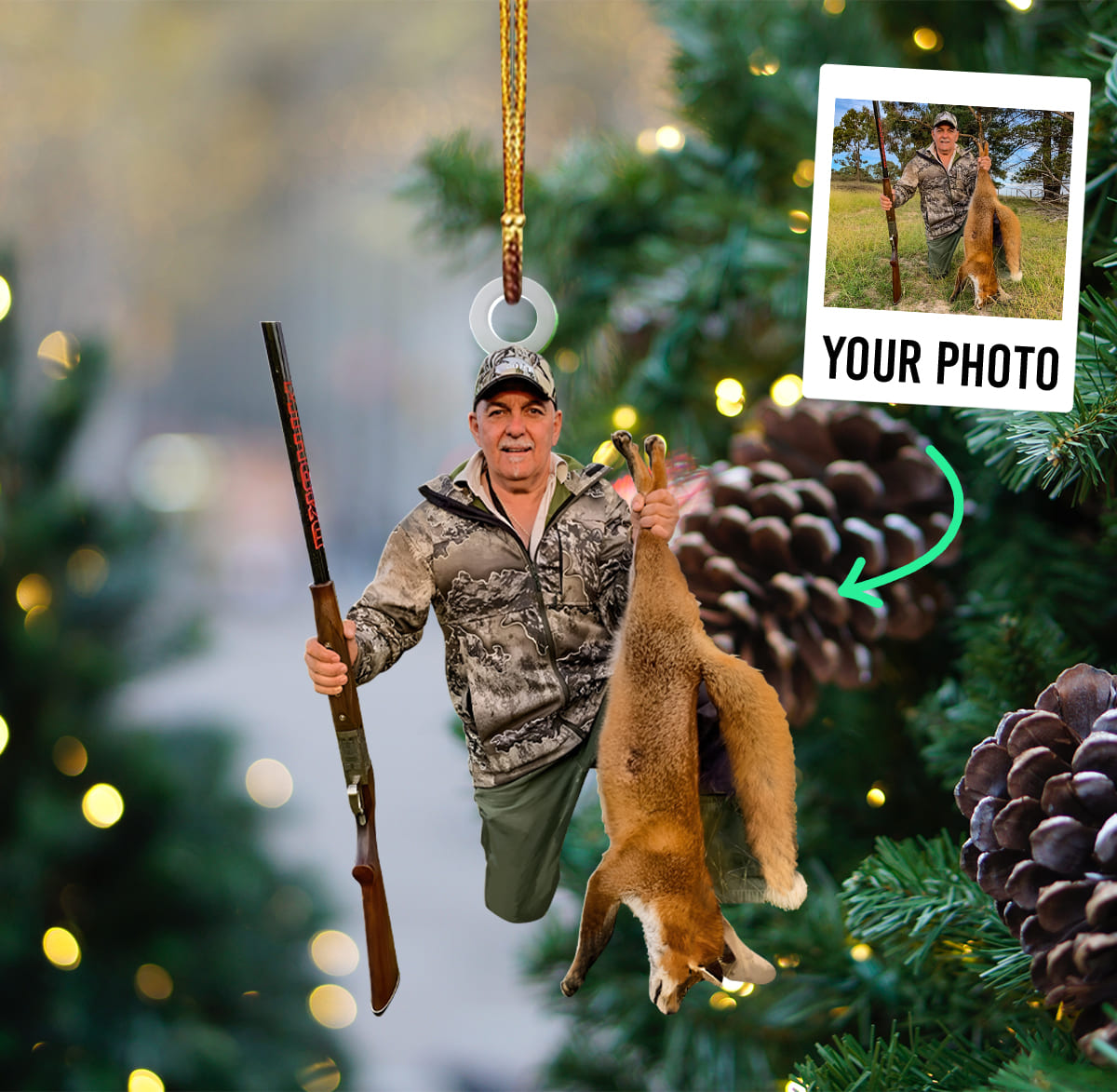 Personalized Photo Acrylic Christmas Ornament – Gift For Fox Hunting Lover OO1613