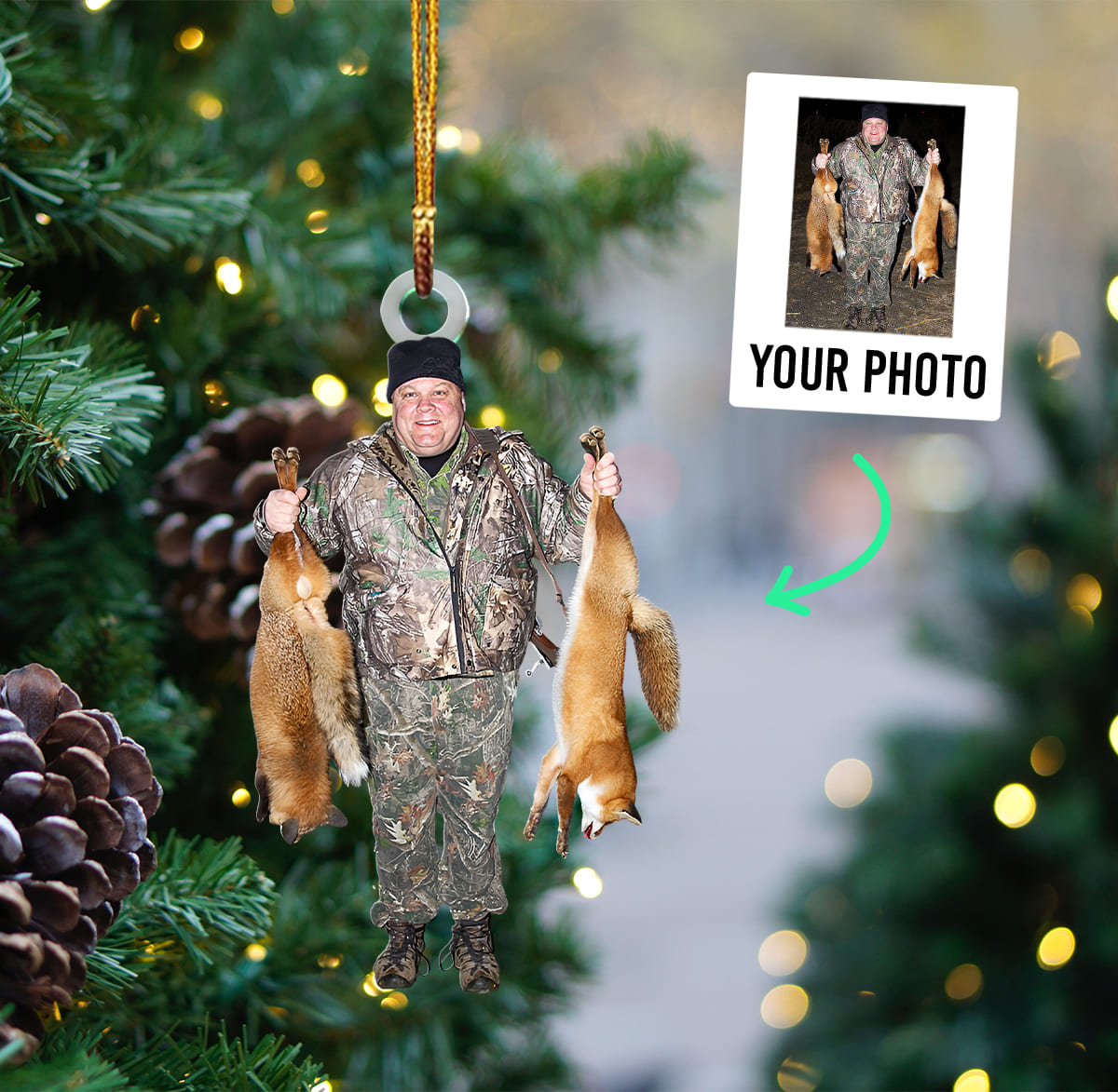 Personalized Photo Acrylic Christmas Ornament – Gift For Fox Hunting Lover OO1613