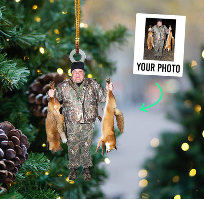 Personalized Photo Acrylic Christmas Ornament – Gift For Fox Hunting Lover OO1613