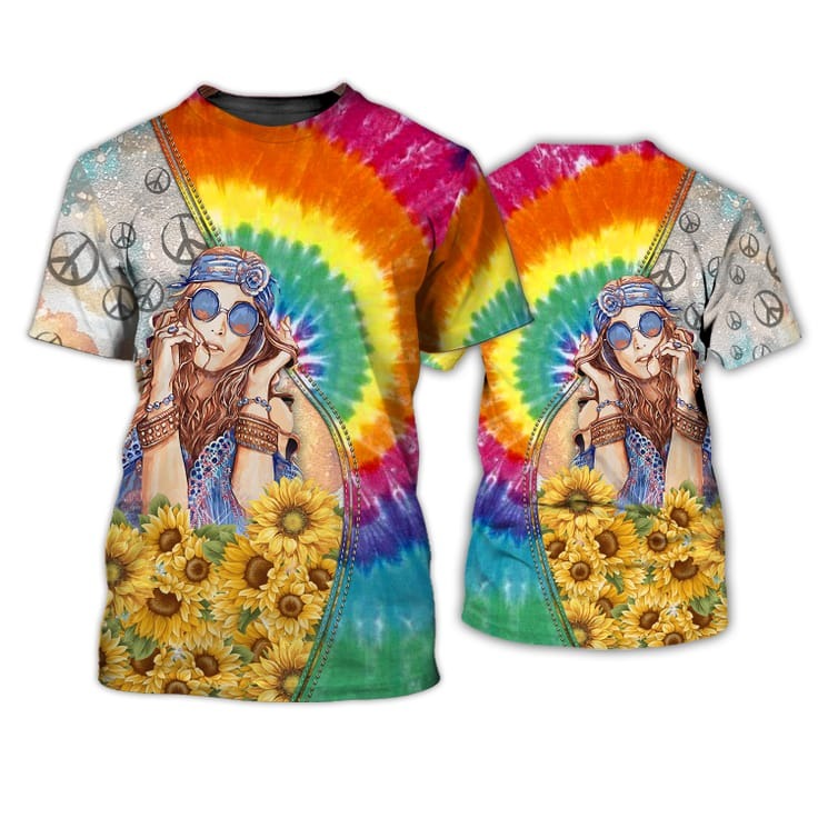 Old Man Hippie 3D All Over Print Tshirt, Hippie Shirts For Men And Women, Mushroom Hippie 3D Tshirt TO0694