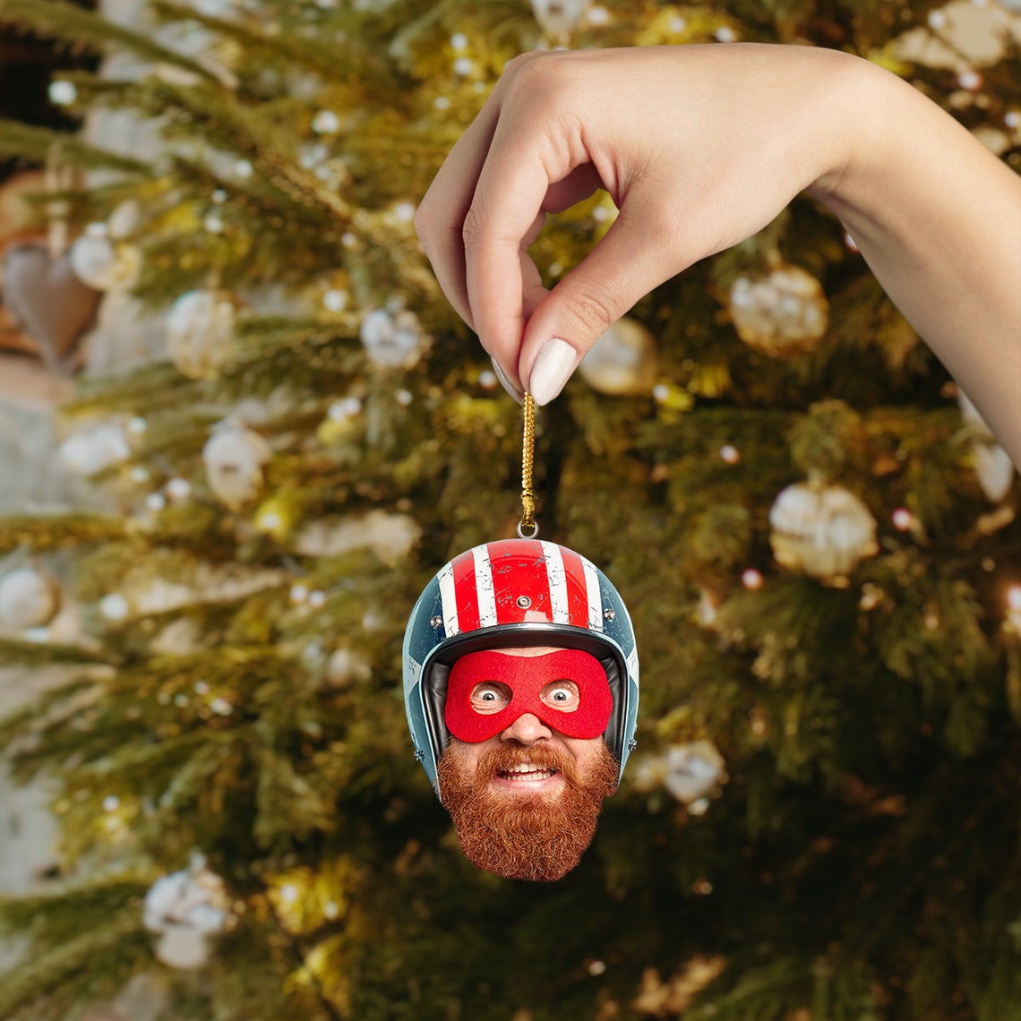 Personalized Photo Ornament, Funny Christmas Ornament, Custom Face Picture Ornament, Acrylic Pet Ornament, Christmas Decor, Holiday Gifts OO1596