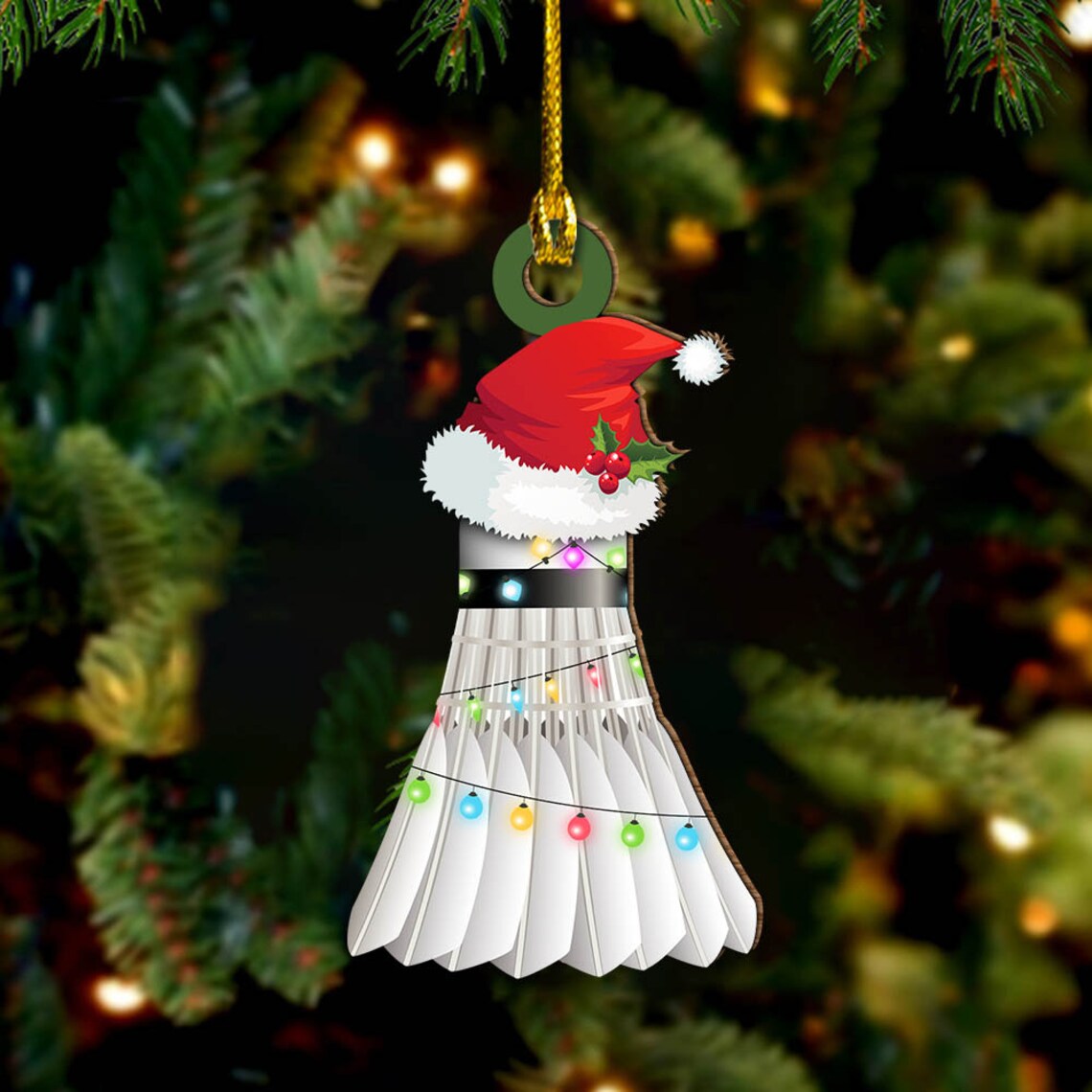 Personalized Badminton Christmas Light Ornament, Badminton Hanging Ornament Gift, Badminton Hanging, Badminton Ornament Gift OO1743