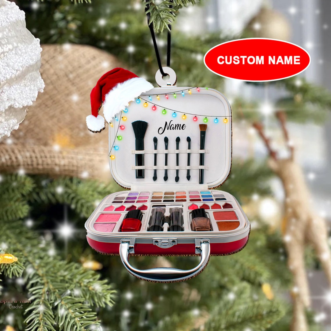 Personalized Make Up Ornament, Make Up Christmas Ornament, Make Up Car Ornament, Make Up Artist Ornament, Cosmetologist MUA Ornament OO1643