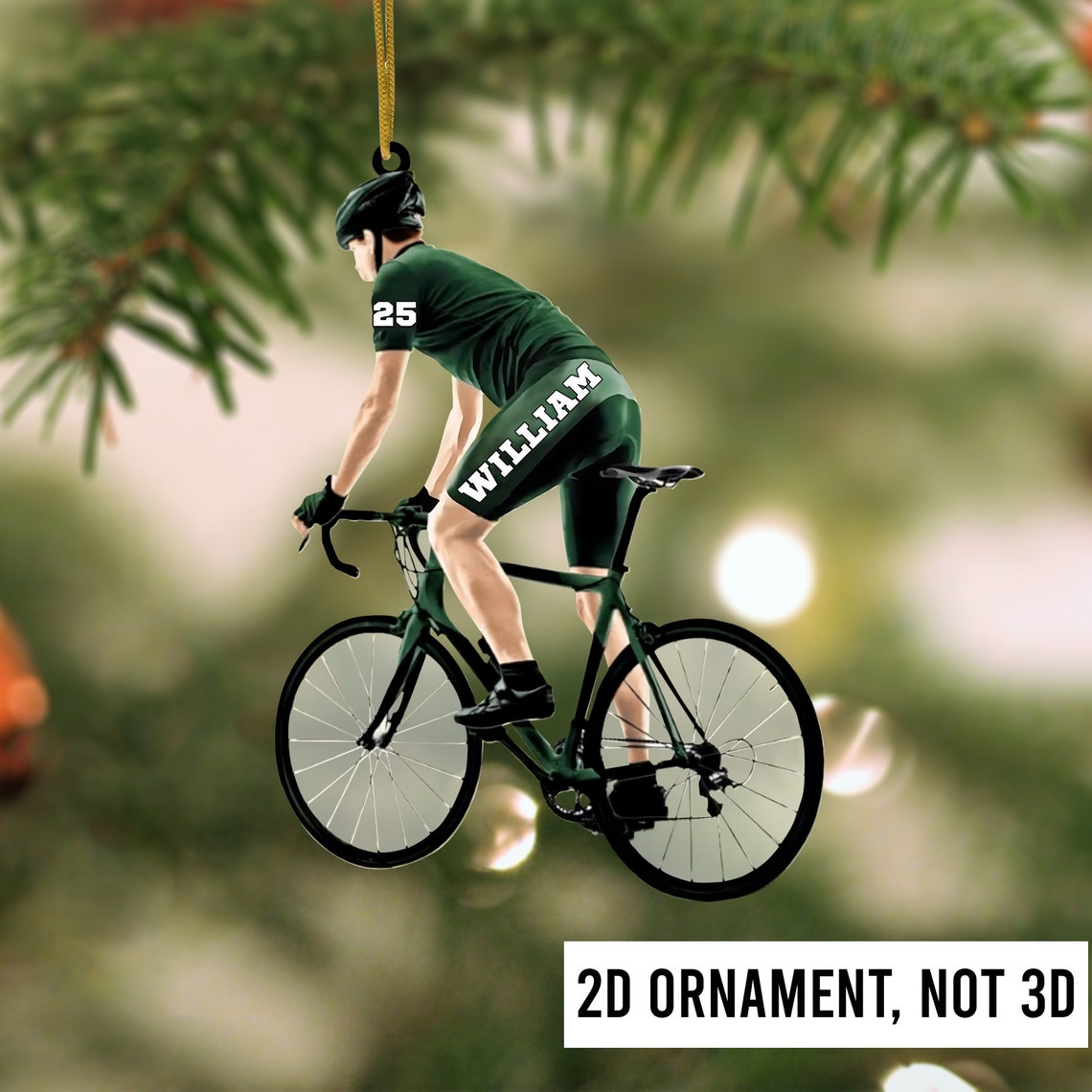 Personalized Riding Bike Christmas Ornament, Custom Bicycle Ornament, Cycling Road Bike Ornament, Biking Lovers Gifts SO1198