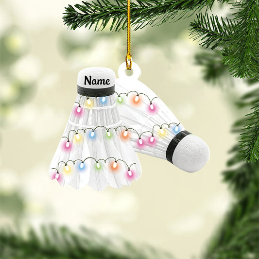 Personalized Badminton Christmas Light Ornament, Badminton Hanging Ornament Gift, Badminton Hanging, Badminton Ornament Gift OO1743