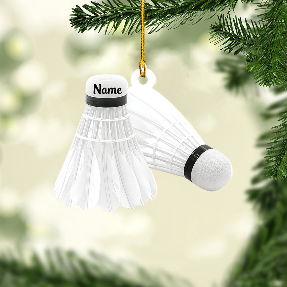 Personalized Badminton Christmas Light Ornament, Badminton Hanging Ornament Gift, Badminton Hanging, Badminton Ornament Gift OO1743