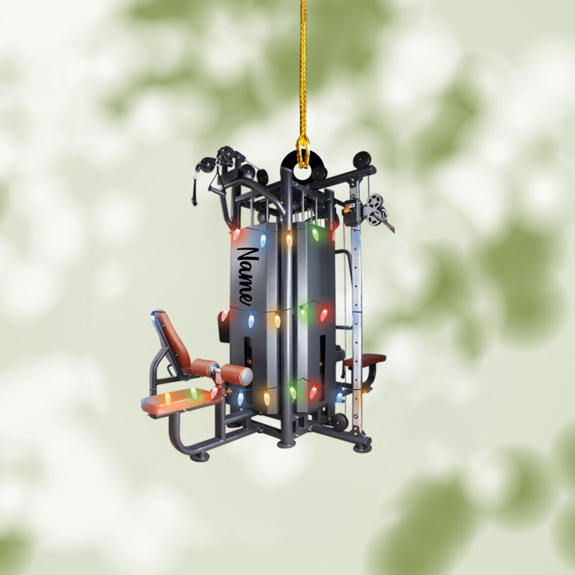 Exercise equipment Gym Christmas Ornament, Gift for Dad, Gift For Husband, fitness Ornament, Gym Family Ornament,Gym lover Gift OO1591