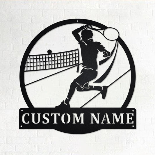 Custom Tennis Male Metal Wall Art, Personalized Tennis Name Sign Decoration For Room, Tennis Home Decor, Tennis Lover Gift CN4518