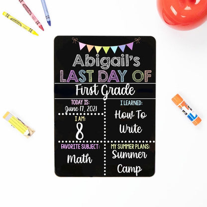 First and Last Day of School Sign, Liquid Chalk Dry Erase School Board, Reusable First Day of School Sign, Classic Pastel School Sign Set BSS0003
