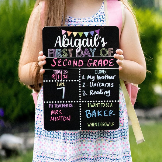 First and Last Day of School Sign, Liquid Chalk Dry Erase School Board, Reusable First Day of School Sign, Classic Pastel School Sign Set BSS0003