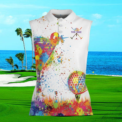 Custom Par Then Bar Sleeveless Golf Shirts For Women, Custom Womens Funny Tie Dye Golf Shirts ET0021
