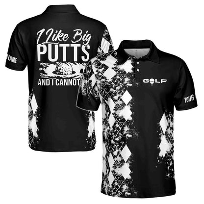 Custom I Like Big Putts And I Cannot Lie Golf Polo Shirts For Men, Custom Funny Golf Shirts GE0028