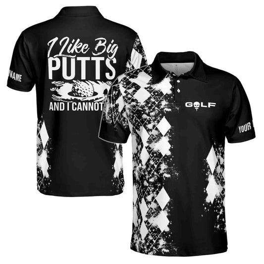 Custom I Like Big Putts And I Cannot Lie Golf Polo Shirts For Men, Custom Funny Golf Shirts GE0028