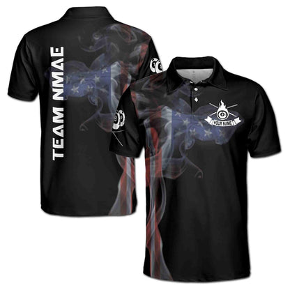 Custom American Flag Billiard Polo Shirts For Men, Custom Billiard Team Shirts, Custom Billiard Shirts ET0012