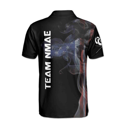 Custom American Flag Billiard Polo Shirts For Men, Custom Billiard Team Shirts, Custom Billiard Shirts ET0012