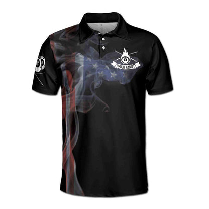 Custom American Flag Billiard Polo Shirts For Men, Custom Billiard Team Shirts, Custom Billiard Shirts ET0012
