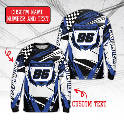 Custom Motocross Long Sleeve Shirts, Motocross Jersey Custom, Custom Dirt Bike Jersey ET0021