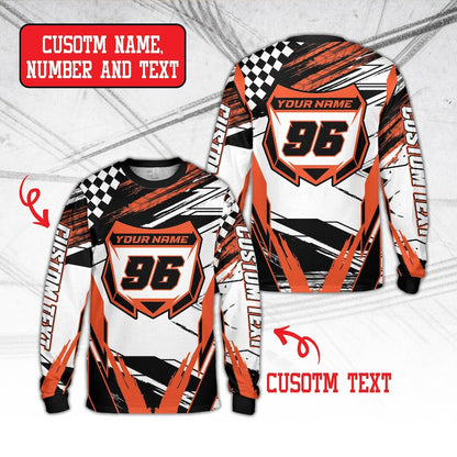 Custom Motocross Long Sleeve Shirts, Motocross Jersey Custom, Custom Dirt Bike Jersey ET0021