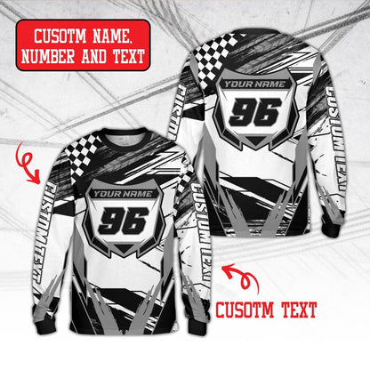 Custom Motocross Long Sleeve Shirts, Motocross Jersey Custom, Custom Dirt Bike Jersey ET0021
