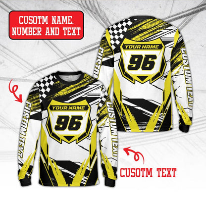Custom Motocross Long Sleeve Shirts, Motocross Jersey Custom, Custom Dirt Bike Jersey ET0021