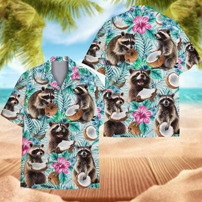 Tropical Raccoon Hawaiian Shirt For Men And Women, Raccoon Hawaiian Shirt ET0026
