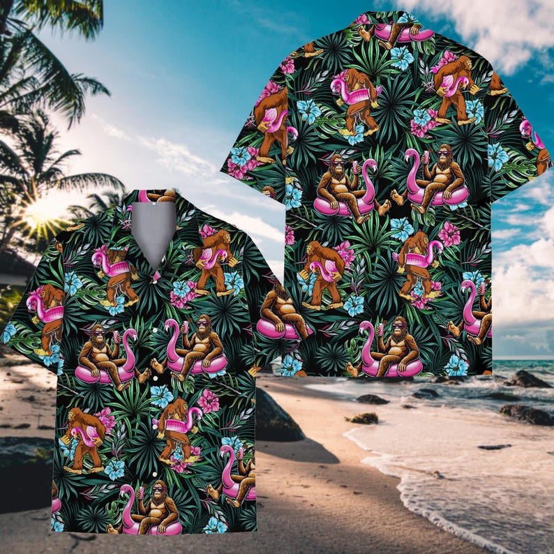 Tropical Bigfoot Sasquatch Hawaiian Shirt For Men And Women, Bigfoot Hawaiian Shirt ET0027