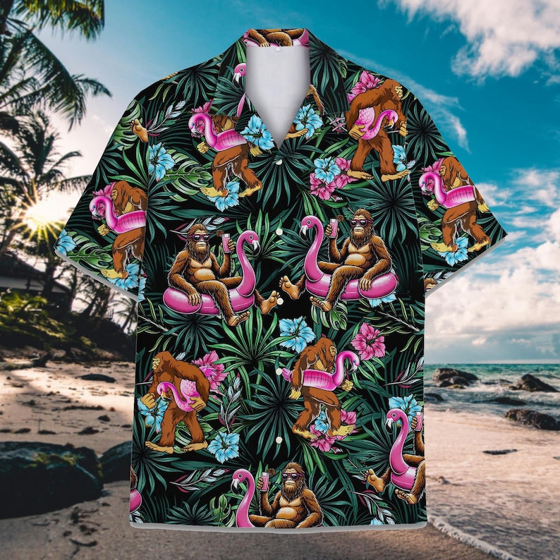 Tropical Bigfoot Sasquatch Hawaiian Shirt For Men And Women, Bigfoot Hawaiian Shirt ET0027