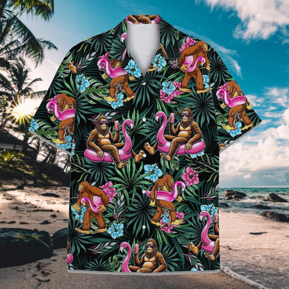 Tropical Bigfoot Sasquatch Hawaiian Shirt For Men And Women, Bigfoot Hawaiian Shirt ET0027