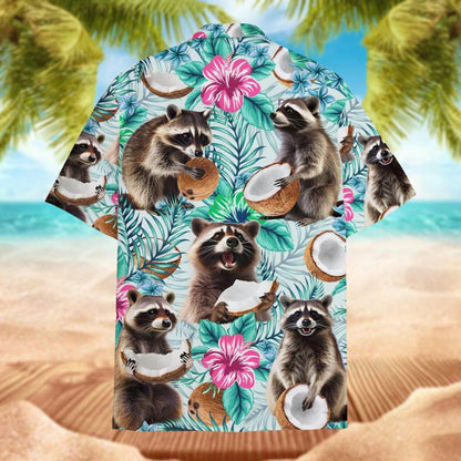 Tropical Raccoon Hawaiian Shirt For Men And Women, Raccoon Hawaiian Shirt ET0026