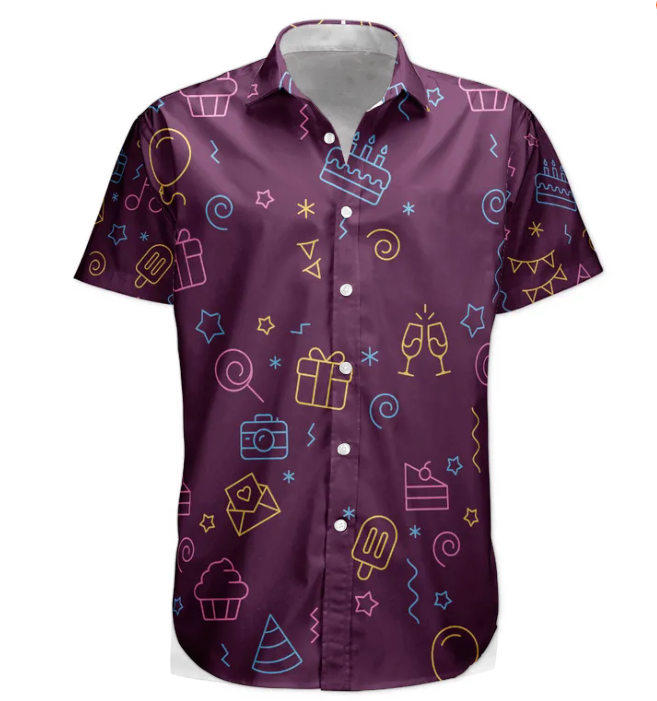 Birthday Neon Party Custom Face Funny Birthday Gift - Custom Photo Hawaiian Shirts HA0025