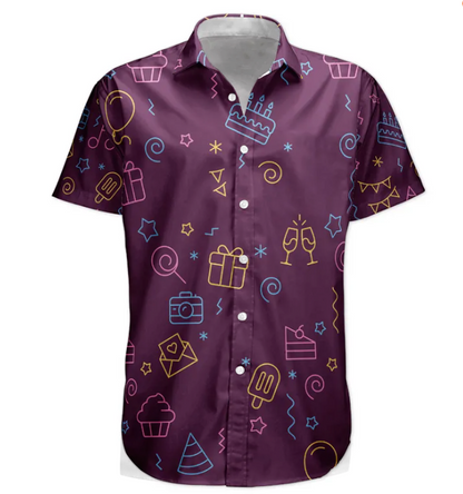 Birthday Neon Party Custom Face Funny Birthday Gift - Custom Photo Hawaiian Shirts HA0025