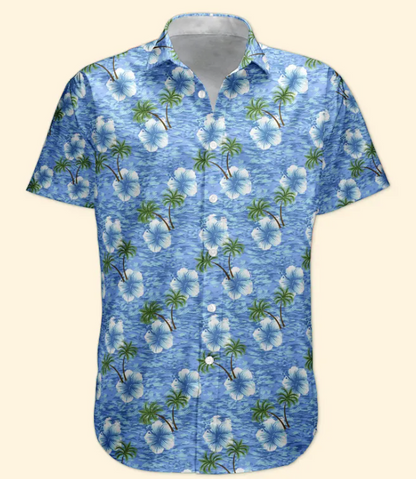Custom Funny Photo Hawaii Floral Beach Men Husband - Custom Photo Hawaiian Shirt HA0109