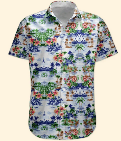 Custom Funny Photo Hawaii Floral Beach Men Husband - Custom Photo Hawaiian Shirt HA0109