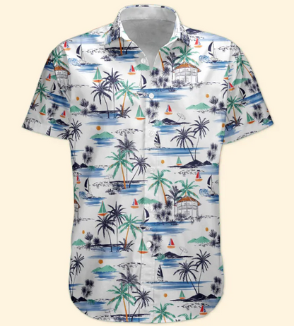 Custom Funny Photo Hawaii Floral Beach Men Husband - Custom Photo Hawaiian Shirt HA0109